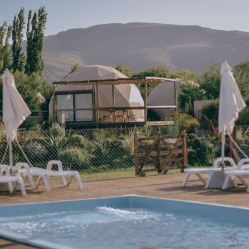 glamping puente blanco piscina domo