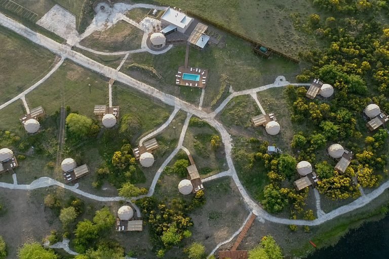 glamping puente blando drone